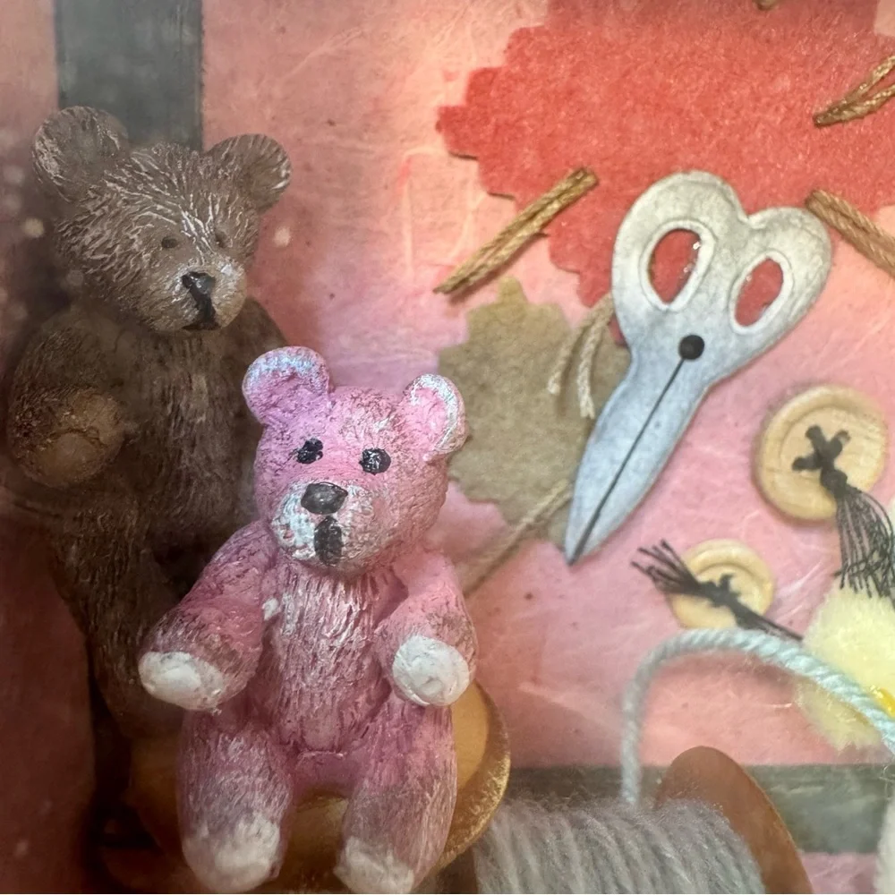Teddy Bear shadow box. Vintage 2002 limited edition shadow box